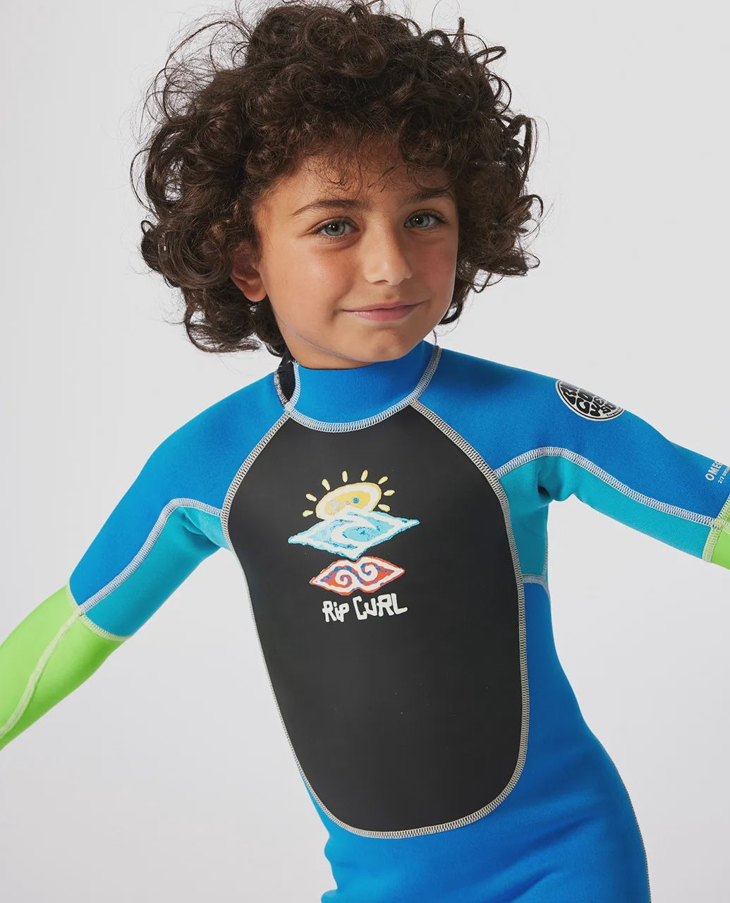 Rip Curl | Groms Omega Back Zip Easy On & Off Steamer. Blue