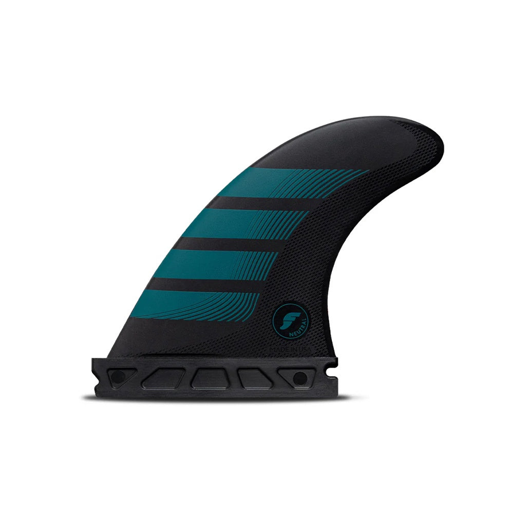Futures | Alpha Neutral F4 Small Tri Fin Set. Carbon/Aqua