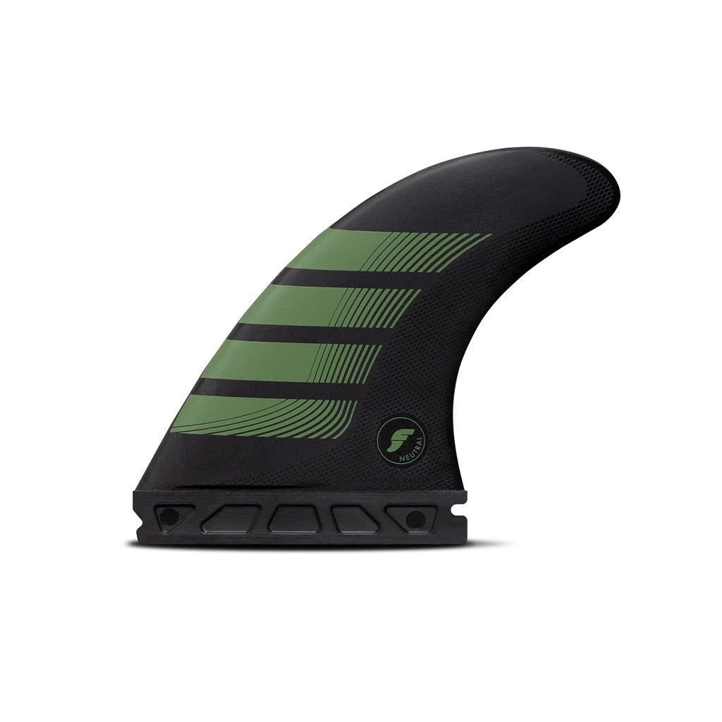 Futures | Alpha Neutral F8 Large Tri Fin Set. Carbon/Olive