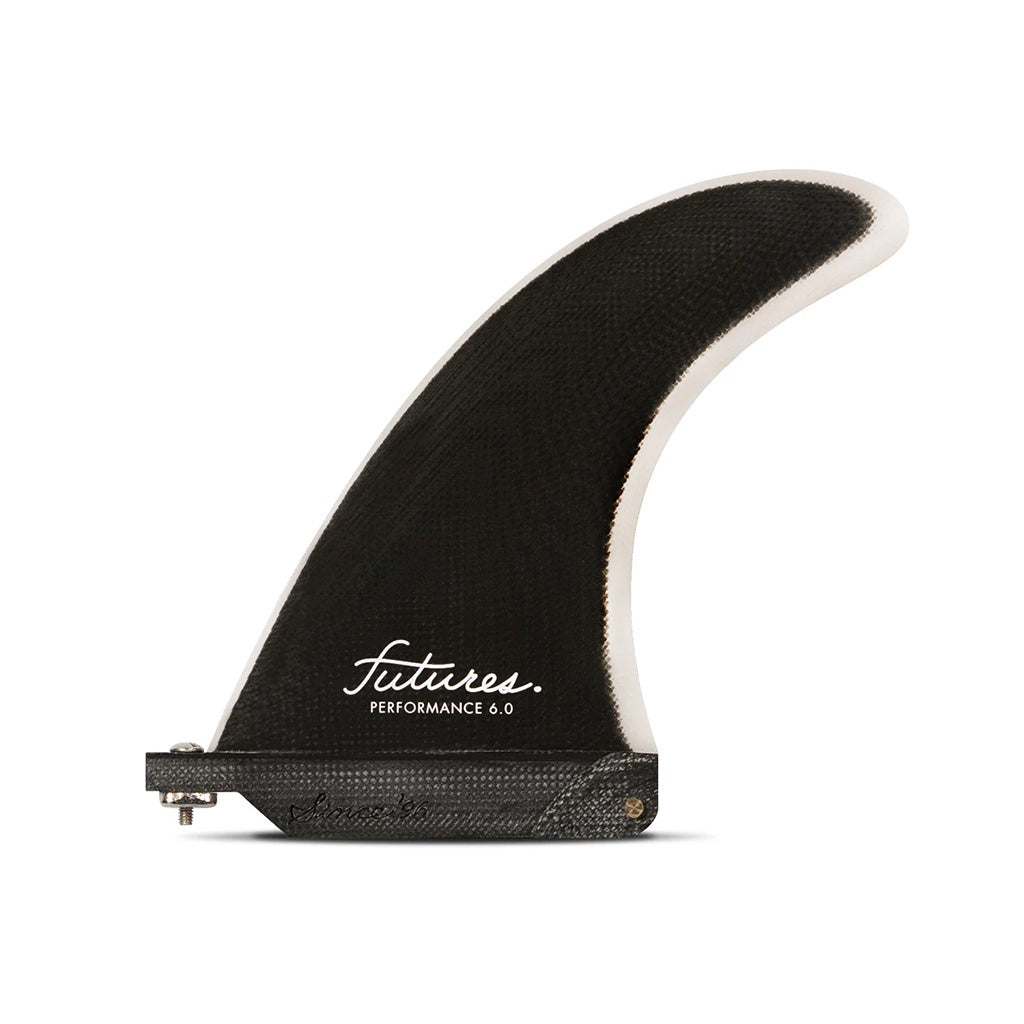 Futures | Performance 6 Fibreglass Small 6" Centre Fin. Black/Smoke Grey