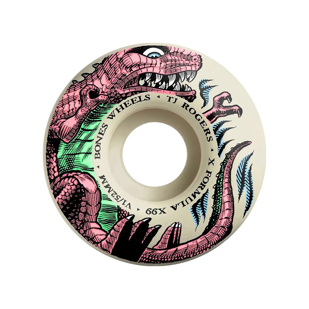 Bones x TJ Rogers | Dino-Sortas X-Formula V1 Standard Shape Skateboard Wheels. 52mm x 99a