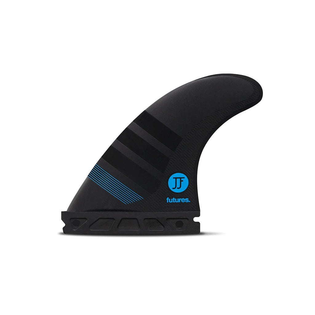 Futures x John John Florence | JJF Alpha Small Tri Fin Set. Carbon/Blue