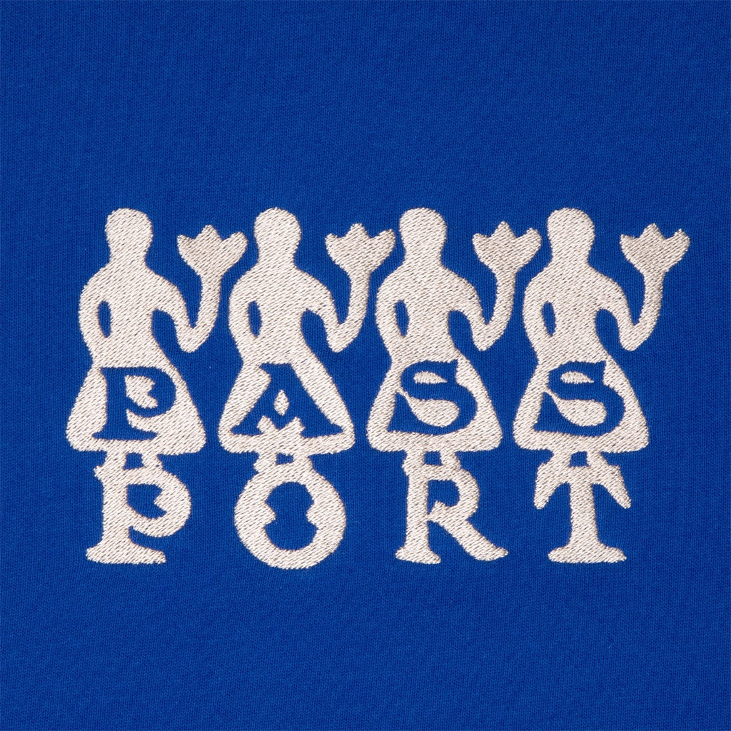 Pass~Port | 4 Flowers Organic Fleece Crew Neck Sweater. Royal Blue