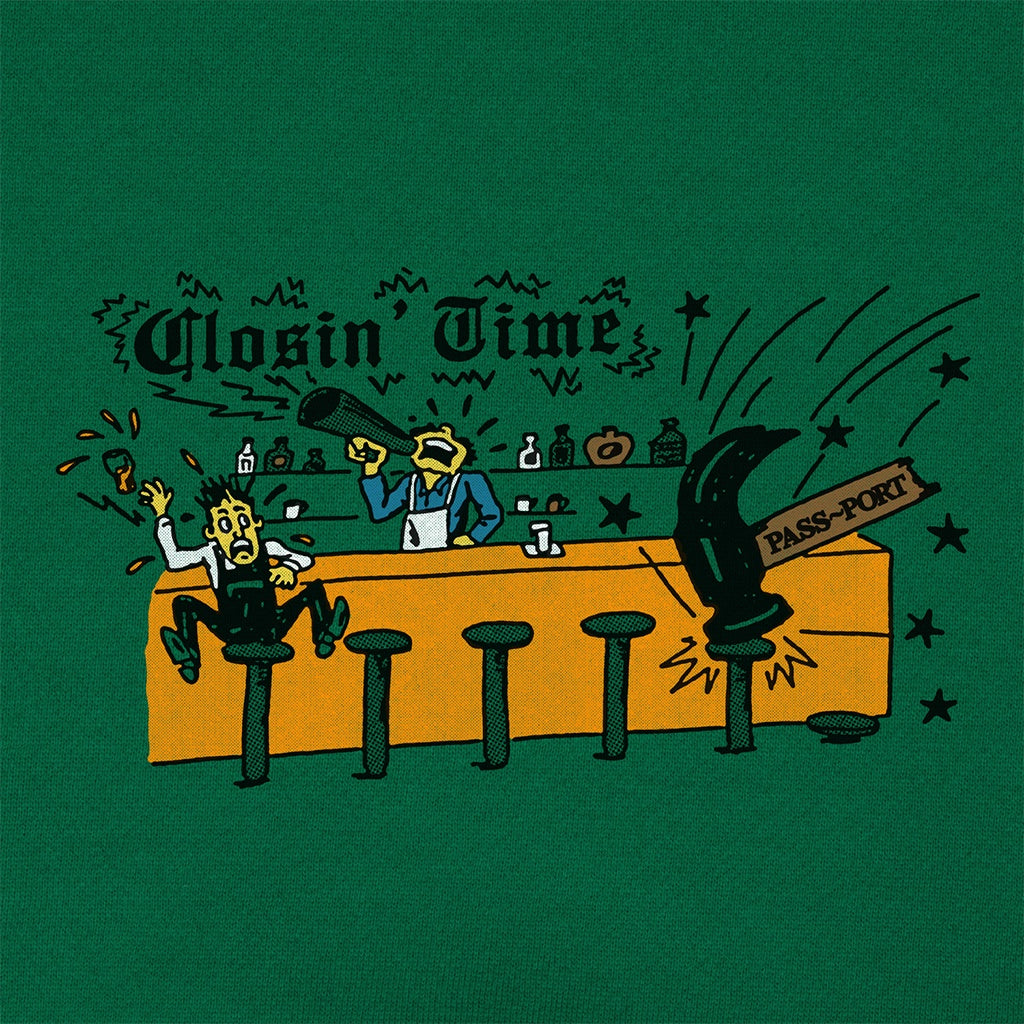 Pass~Port | Closin' Time Crew Neck Fleece Sweater. Green