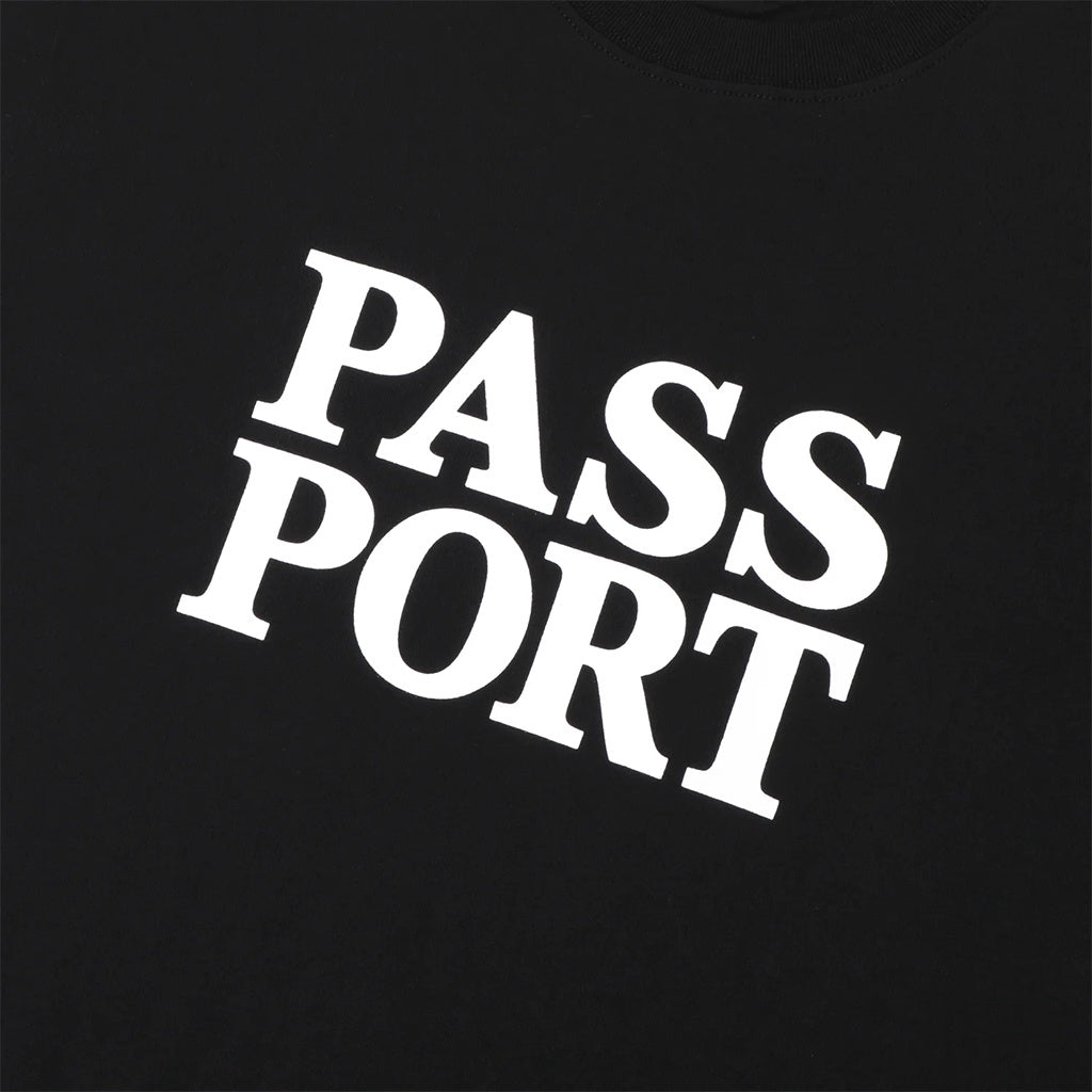 Pass~Port | Official Stacked Short Sleeve T-shirt. Black