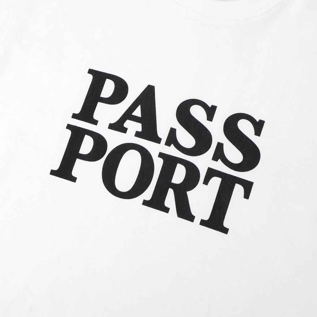 Pass~Port | Official Stacked Short Sleeve T-shirt. White