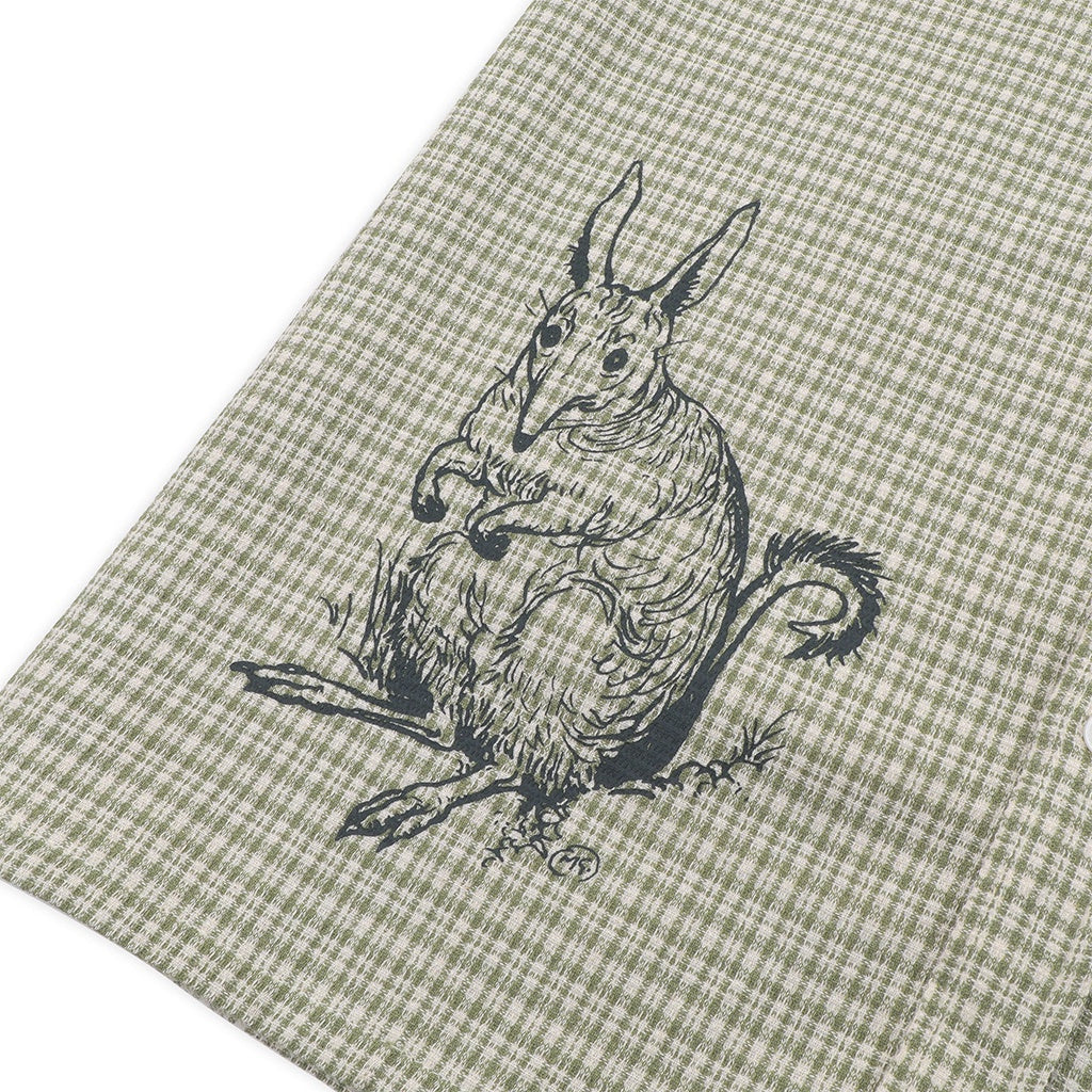 Pass~Port x May Gibbs | Bush Greeting Workers Check Short Sleeve Shirt. Moss Green