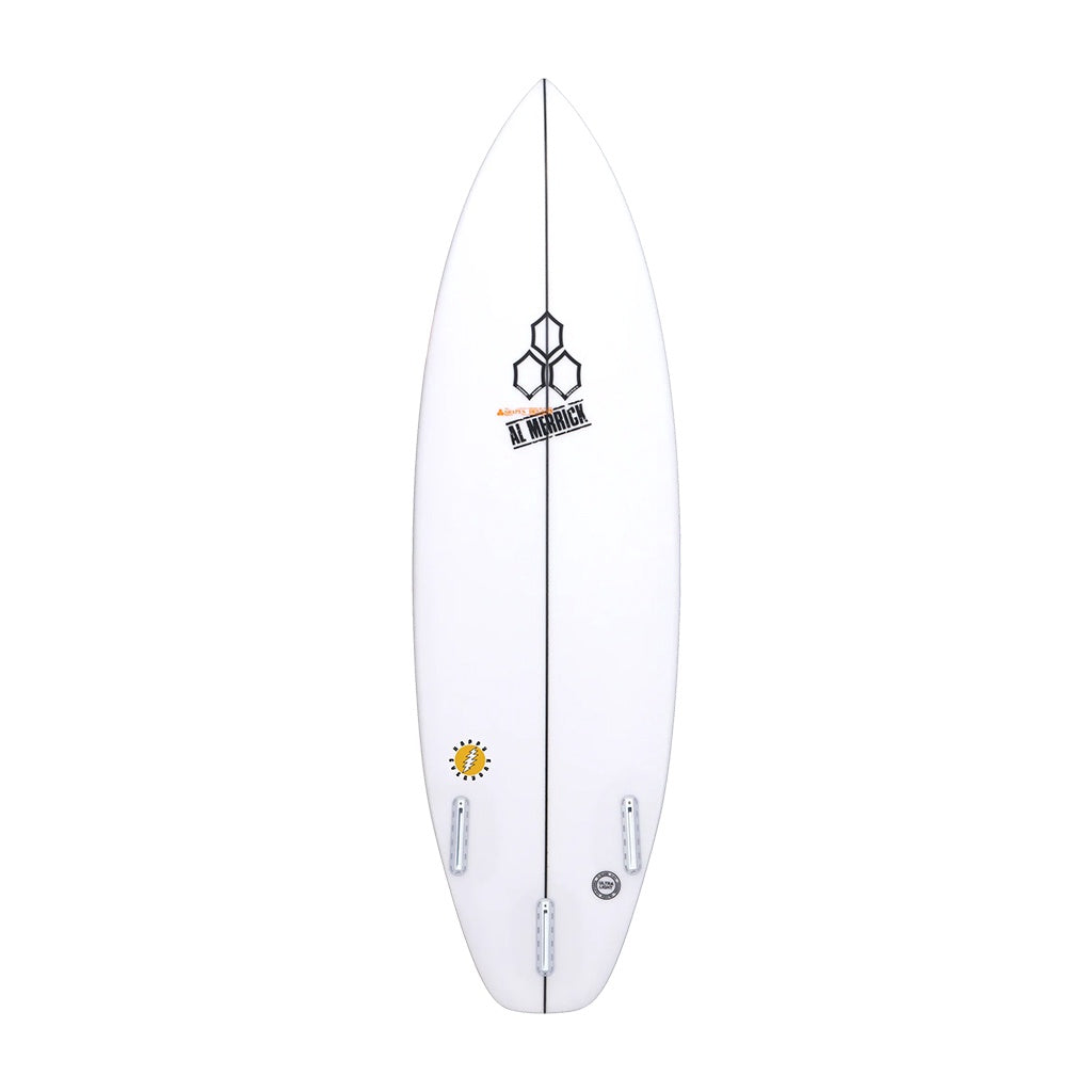 Channel Islands x Al Merrick | Happy Everyday Fibreglass Surfboard. White/Clear