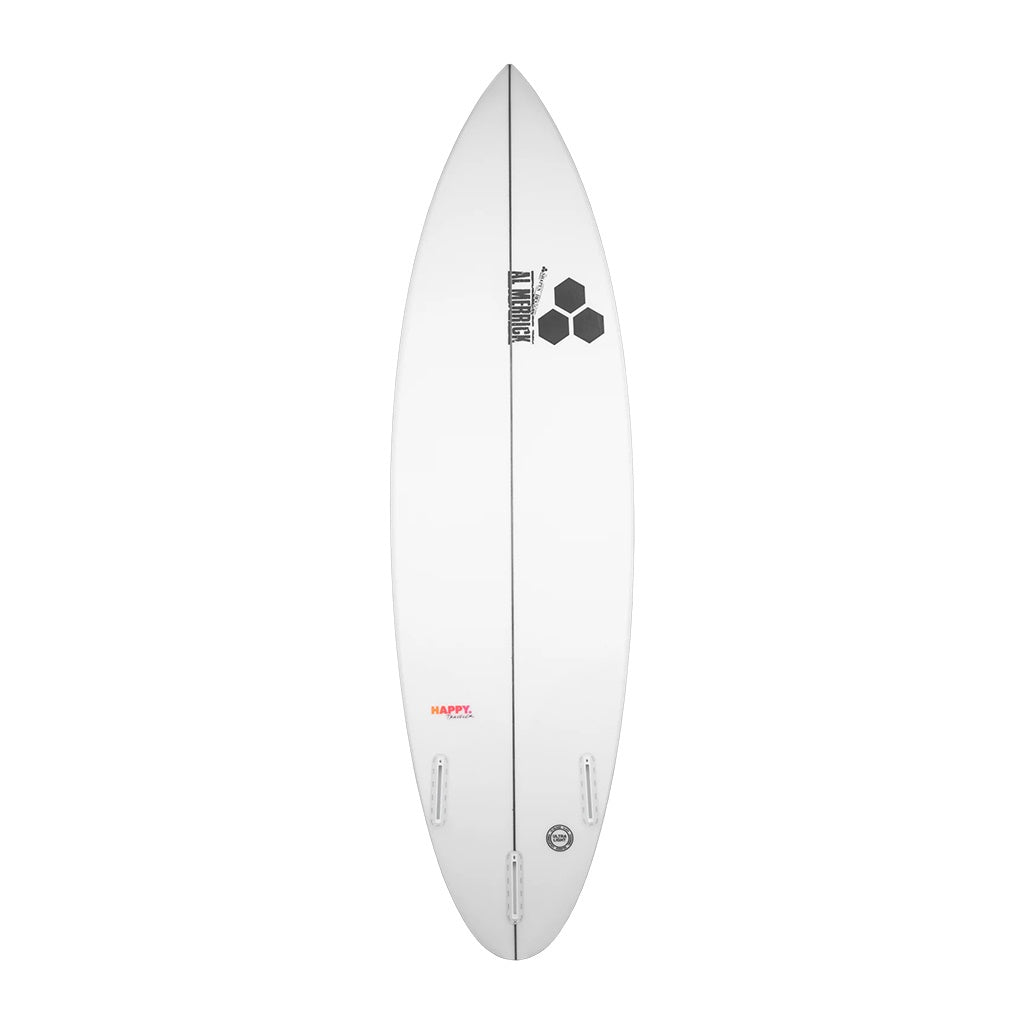 Channel Islands x Al Merrick | Happy Traveler Fibreglass Surfboard. White/Clear