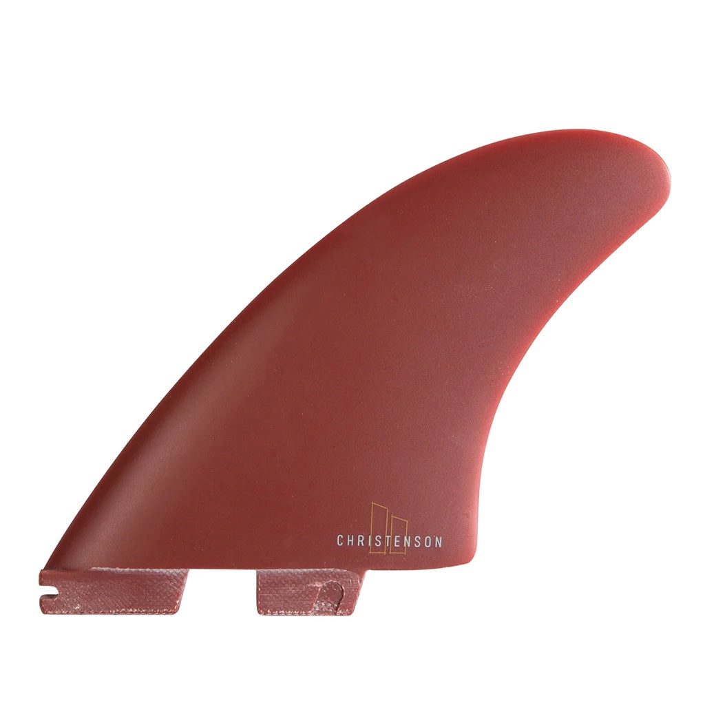 FCS2 x Chris Christenson | Christenson Surfboards PG Medium-Large Twin Fin Set. Blood Red