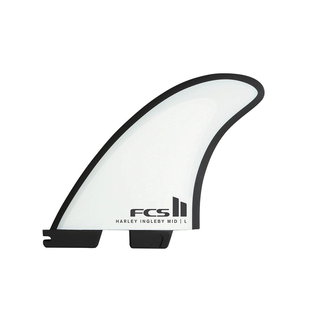 FCS2 x Harley Ingleby | HI Mid Series PC AirCore Large Tri-Quad Fin Set. White/Black