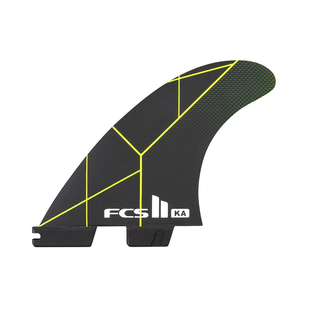 FCS2 x Kolohe Andino | KA Accelerator PC Large Tri Fin Set. Black / Acid