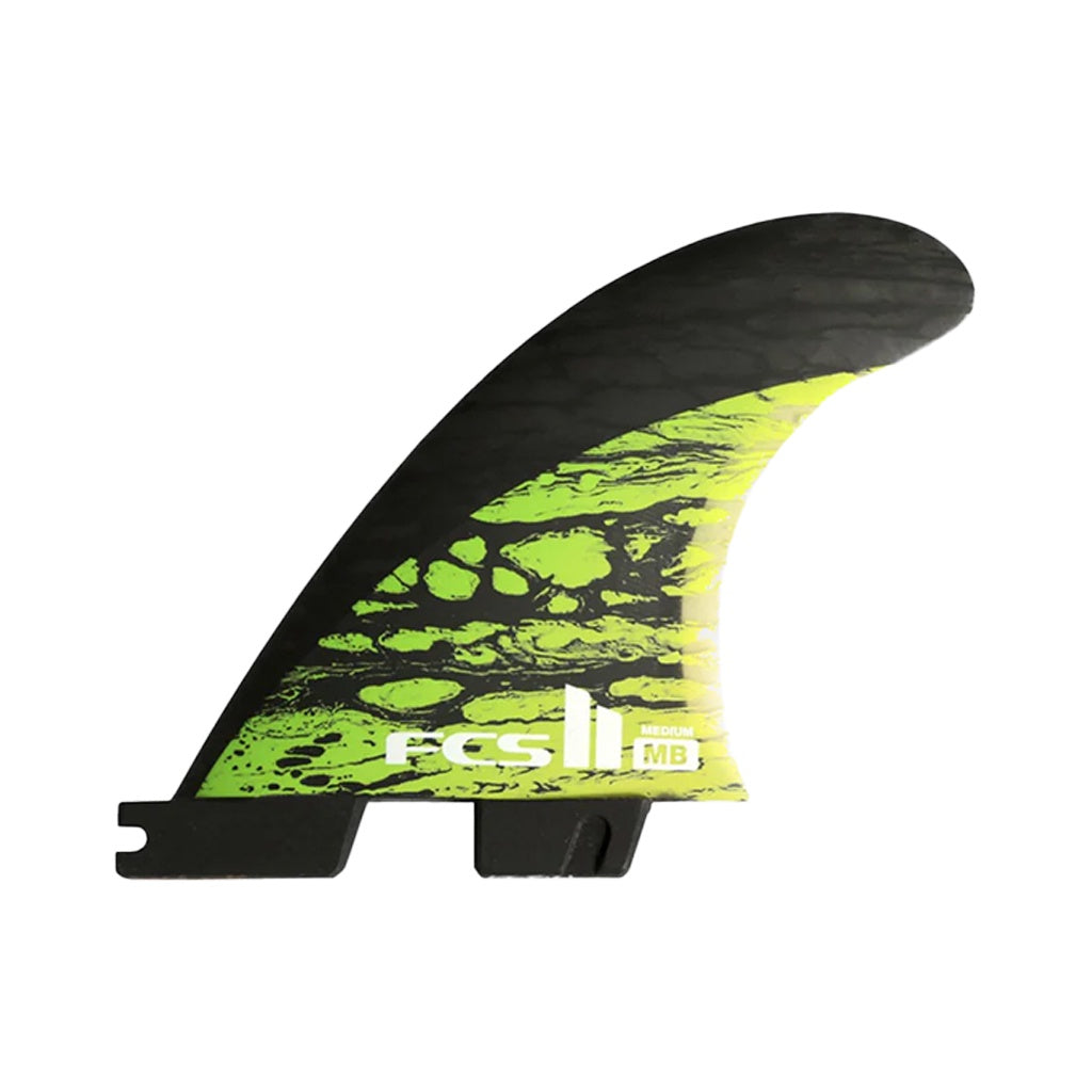 FCS2 X MATT BIOLOS | MB REACTOR PC CARBON MEDIUM TRI QUAD FIN SET. CARBON/GREEN