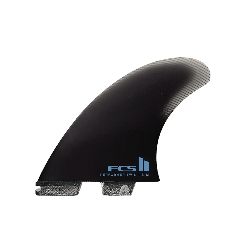 FCS2 | Performer Twin PG SML-MED Twin + Stabiliser Tri Fin Set. Black