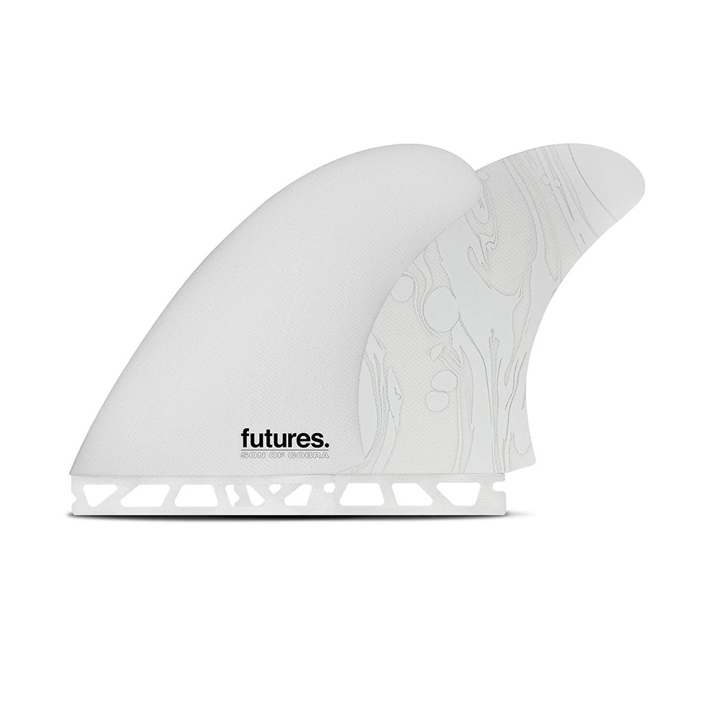 Futures x Son of Cobra | SOC Fibreglass Large Twin Fin Set. Grey/Marble
