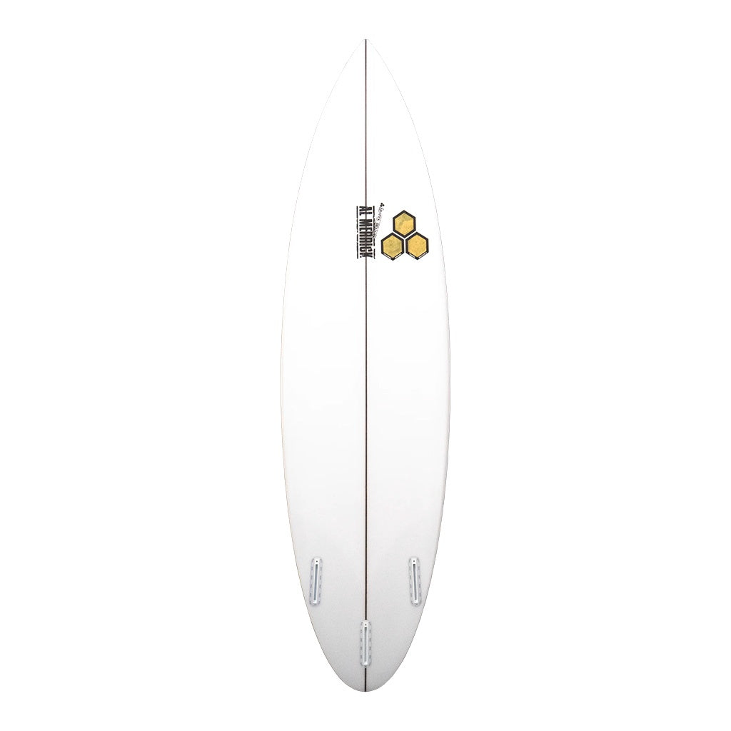Channel Islands x Al Merrick | CI Goldie Step Up Fibreglass Surfboard. White / Clear