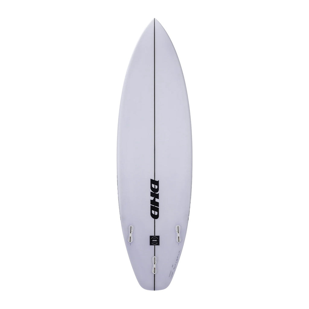 DHD x Ethan Ewing | Juliette Round Tail Fibreglass Surfboard. White / Clear