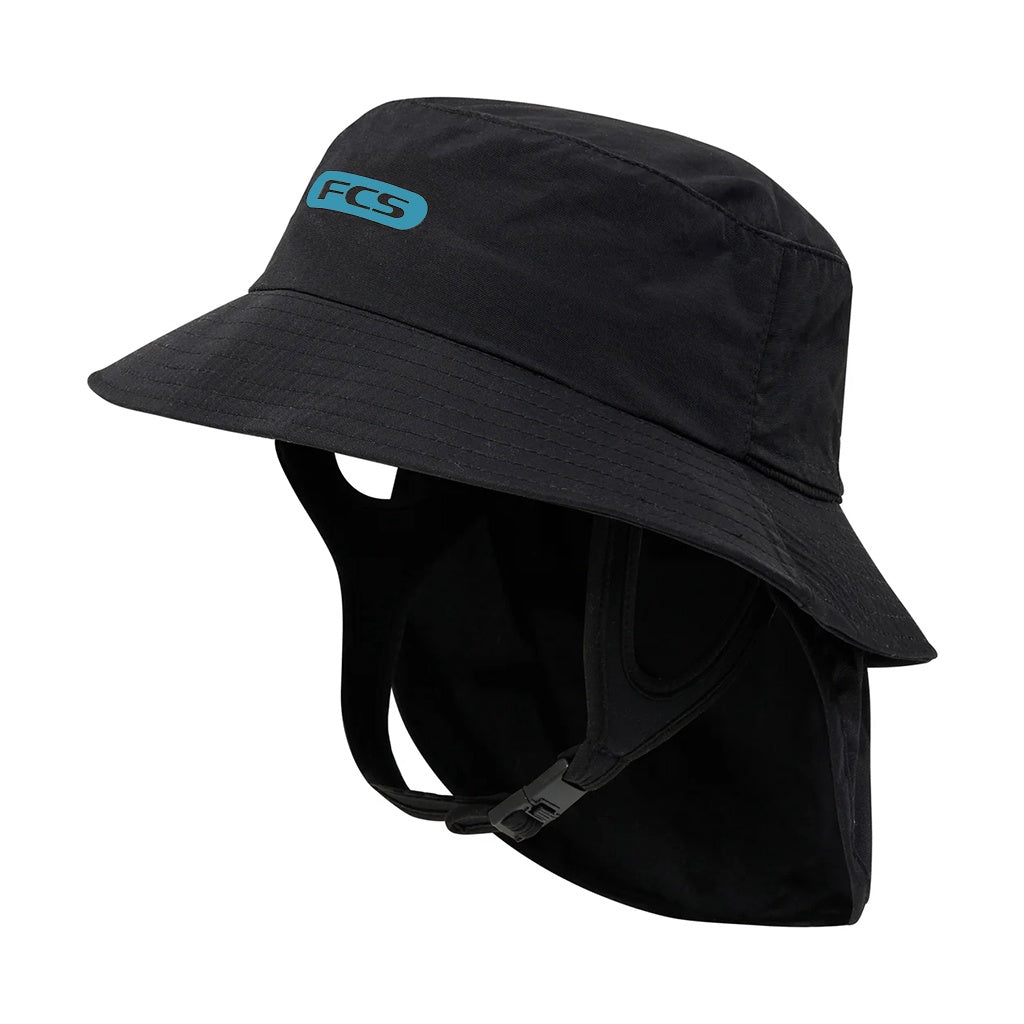 FCS | Essential Surf Bucket Hat. Black / Teal