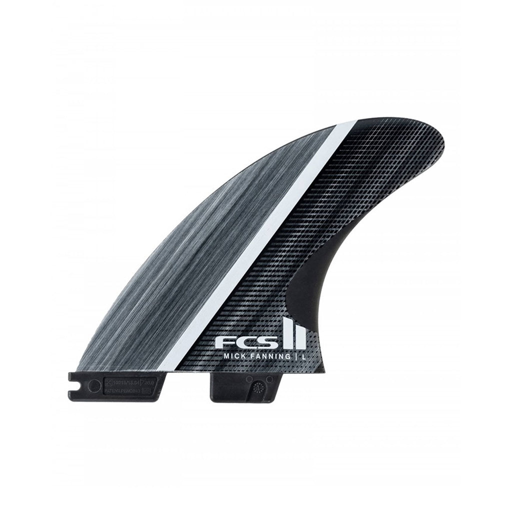 FCS2 x Mick Fanning | MF Carver Glass Fibre Fusion Large Tri Fin Set. Smoke/White