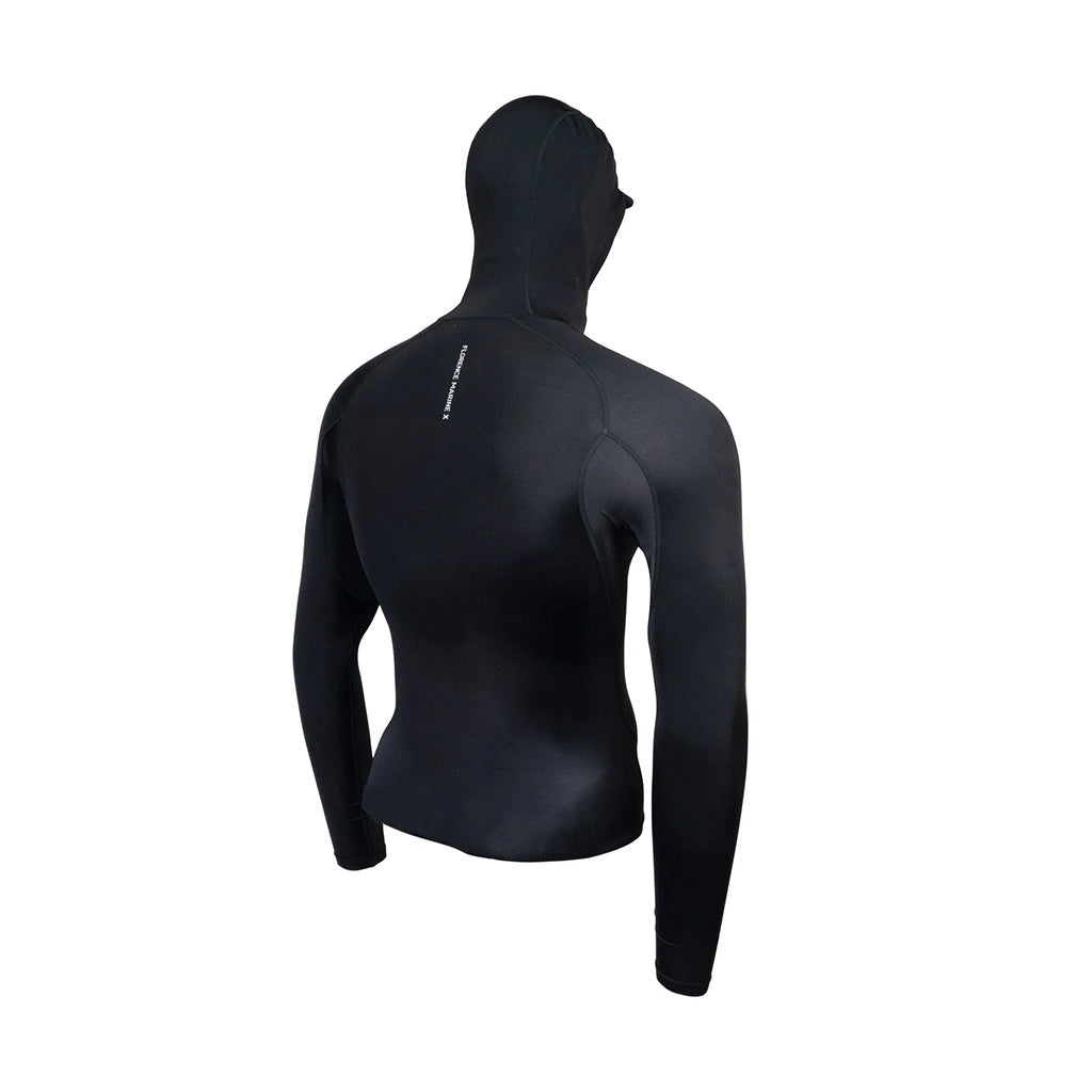 Florence Marine X | FMX Standard Issue UPF50+  Long Sleeve Hooded Rashguard. Black
