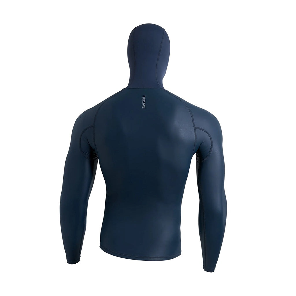Florence Marine X | FMX Windshield 2.0 UPF50+ Long Sleeve Hooded Rashguard. Dark Navy