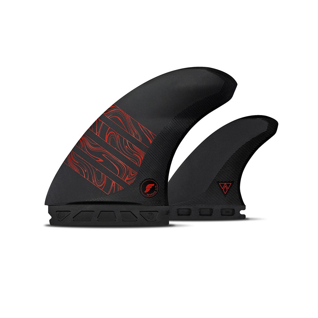 Futures | Alpha Reverse 3/2 Twin + 1 Tri Fin Set. Carbon / Red