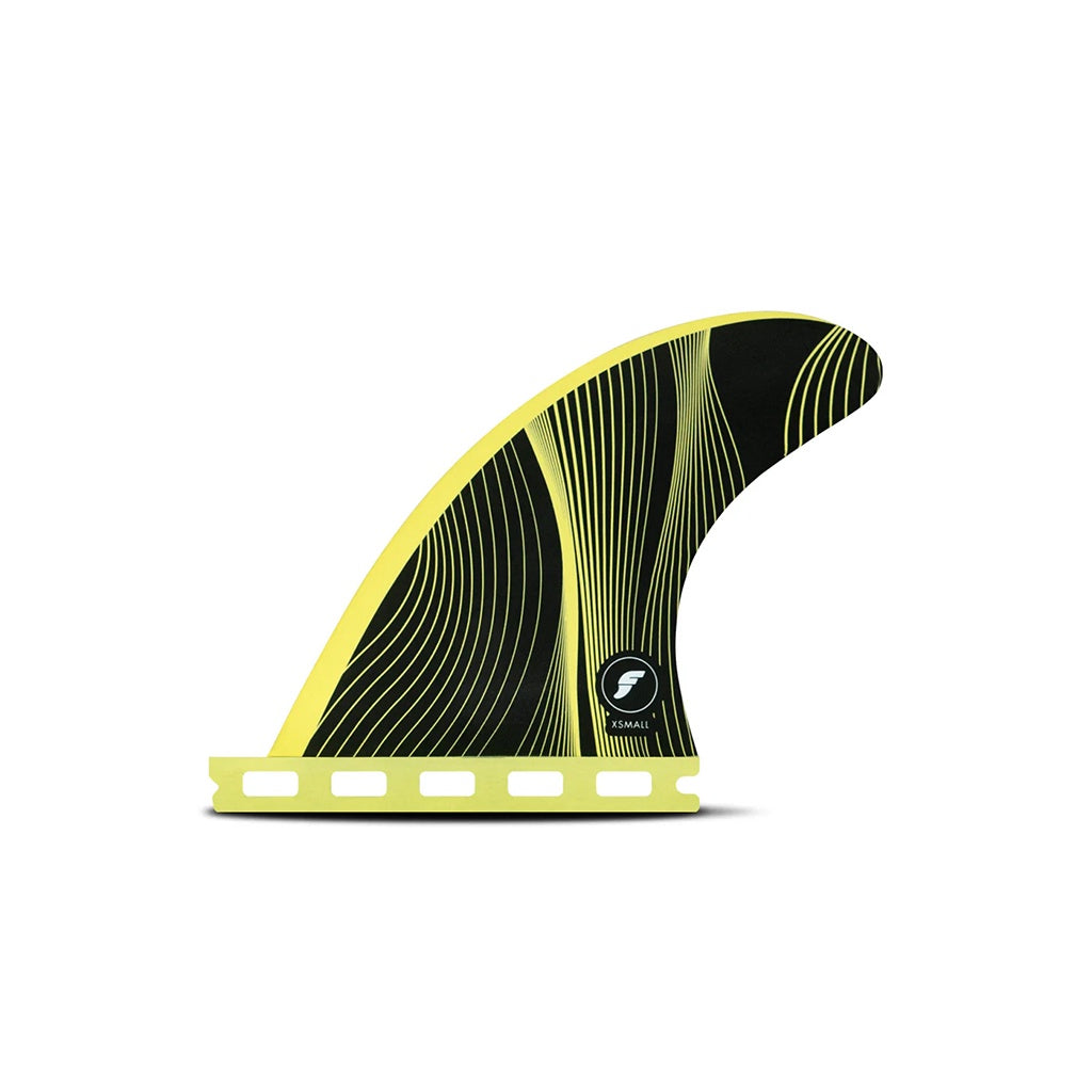 Futures | Legacy Pivot Honeycomb P3 Grom / X-Small Tri Fin Set. Yellow