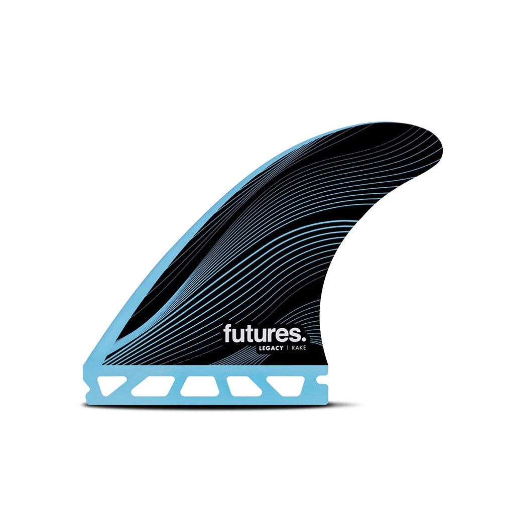 Futures | Legacy Rake Honeycomb R4 Small Tri Fin Set. Blue
