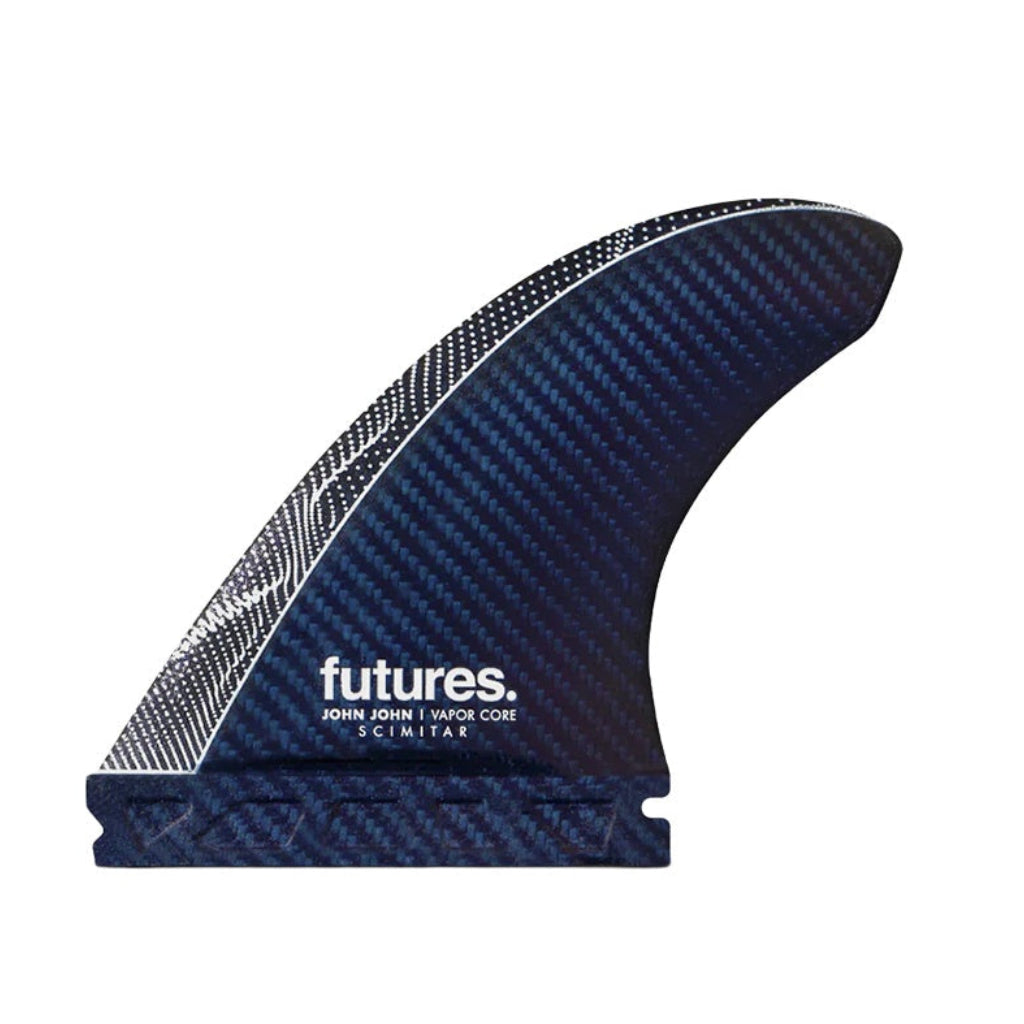 Futures x John John Florence | JJF Scimitar Vapor Core Medium Tri Fin Set. Blue