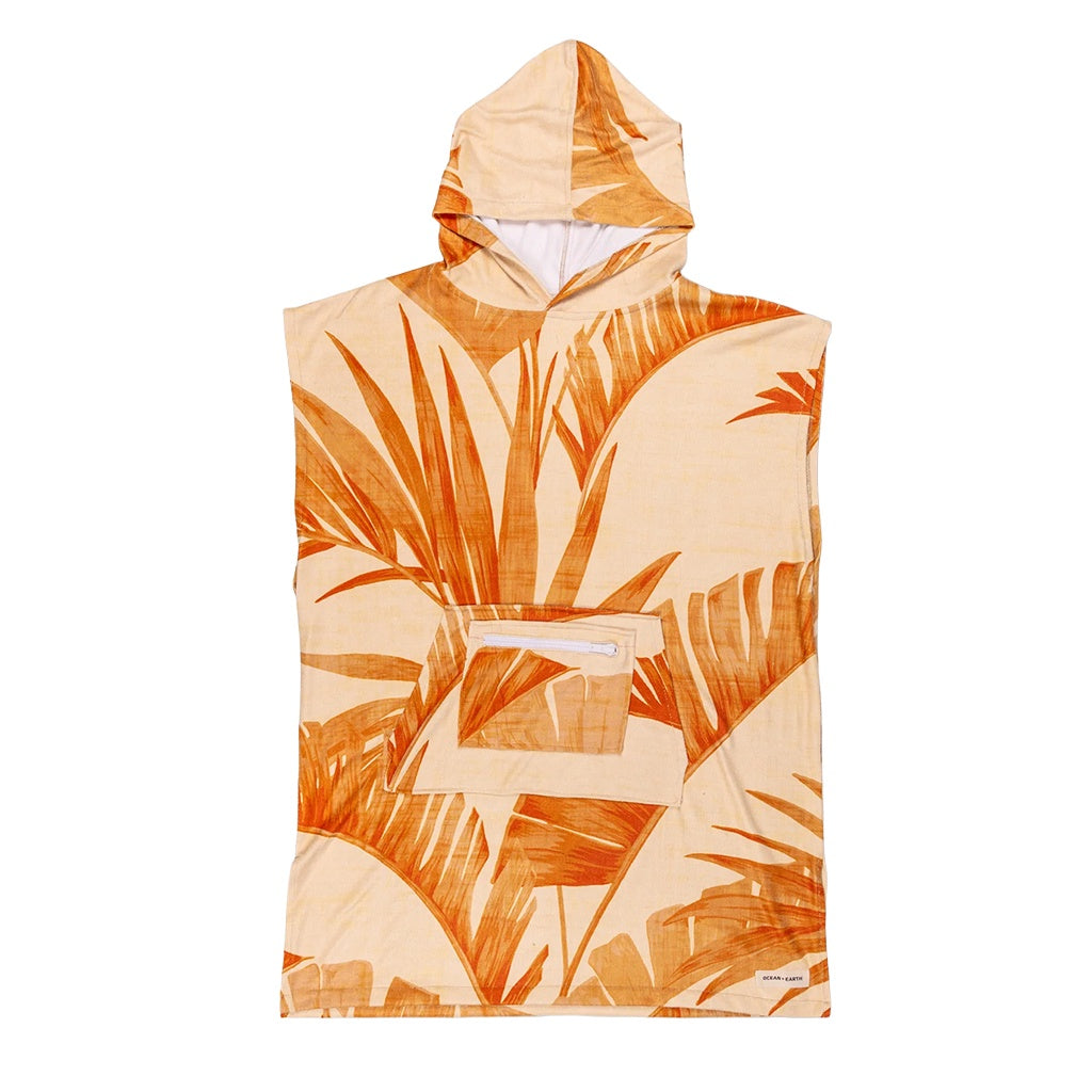 Ocean & Earth | Youth Palm Hooded Poncho Changing Towel. Oversize Fit 90cm