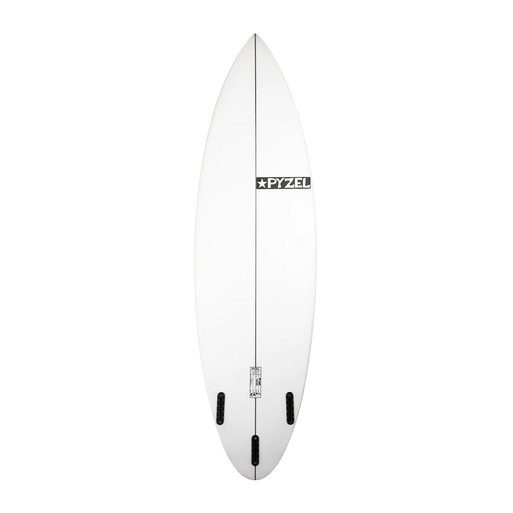 Pyzel | Ghost Round Tail 3 Fin Fibreglass Surfboard. White/Clear