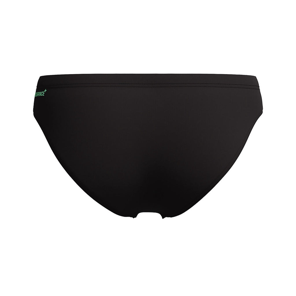 Speedo | Mens Endurance+ Hyperboom Splice 7cm Racing Brief. Black / Alfalfa Green