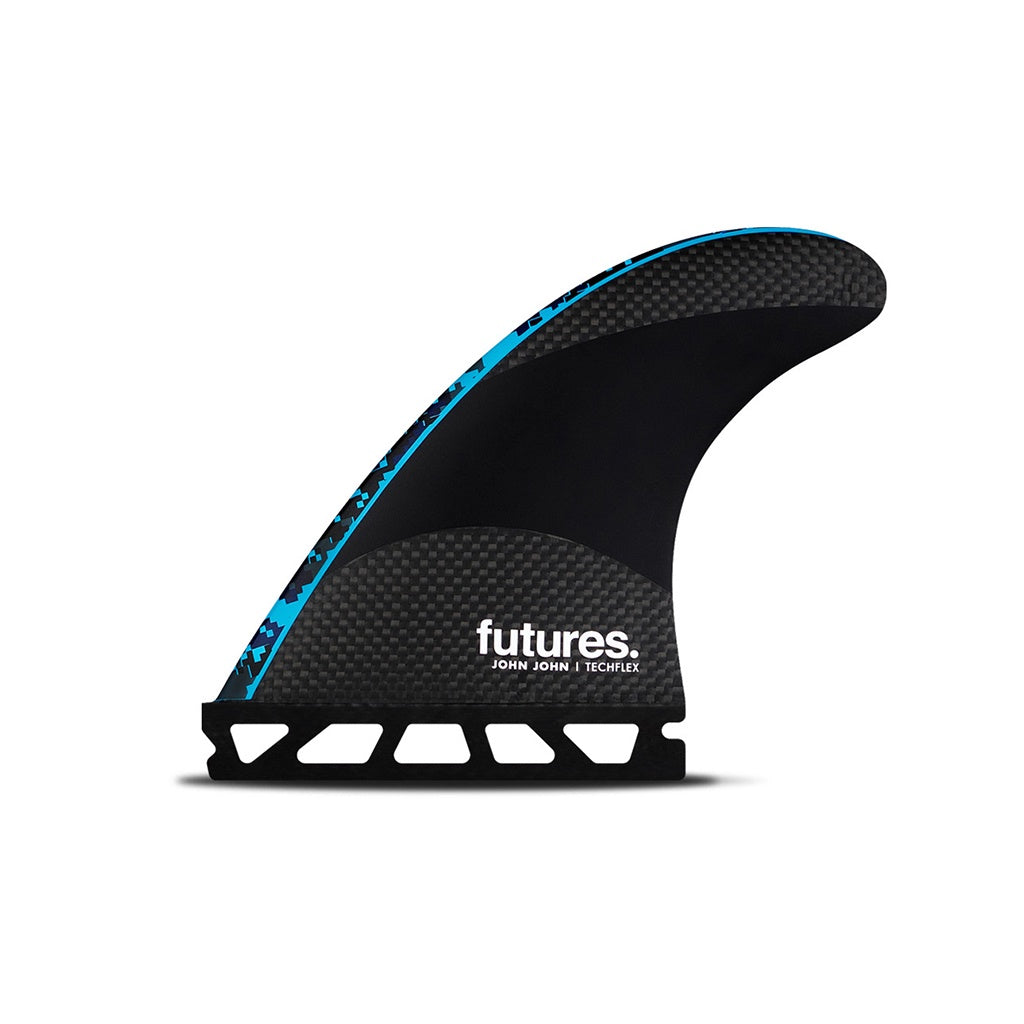 Futures x John John Florence | JJF Signature Techflex Small Tri Fin Set. Digi Blue / Black