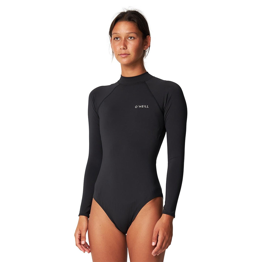 O'Neill | Ladies Salina Back Zip Long Sleeve UPF50+ Surf Suit. Black
