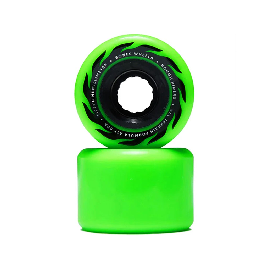 Bones | All Terrain Formula Rough Riders Eternal Flame Skateboard Wheels. 59mm x 80a