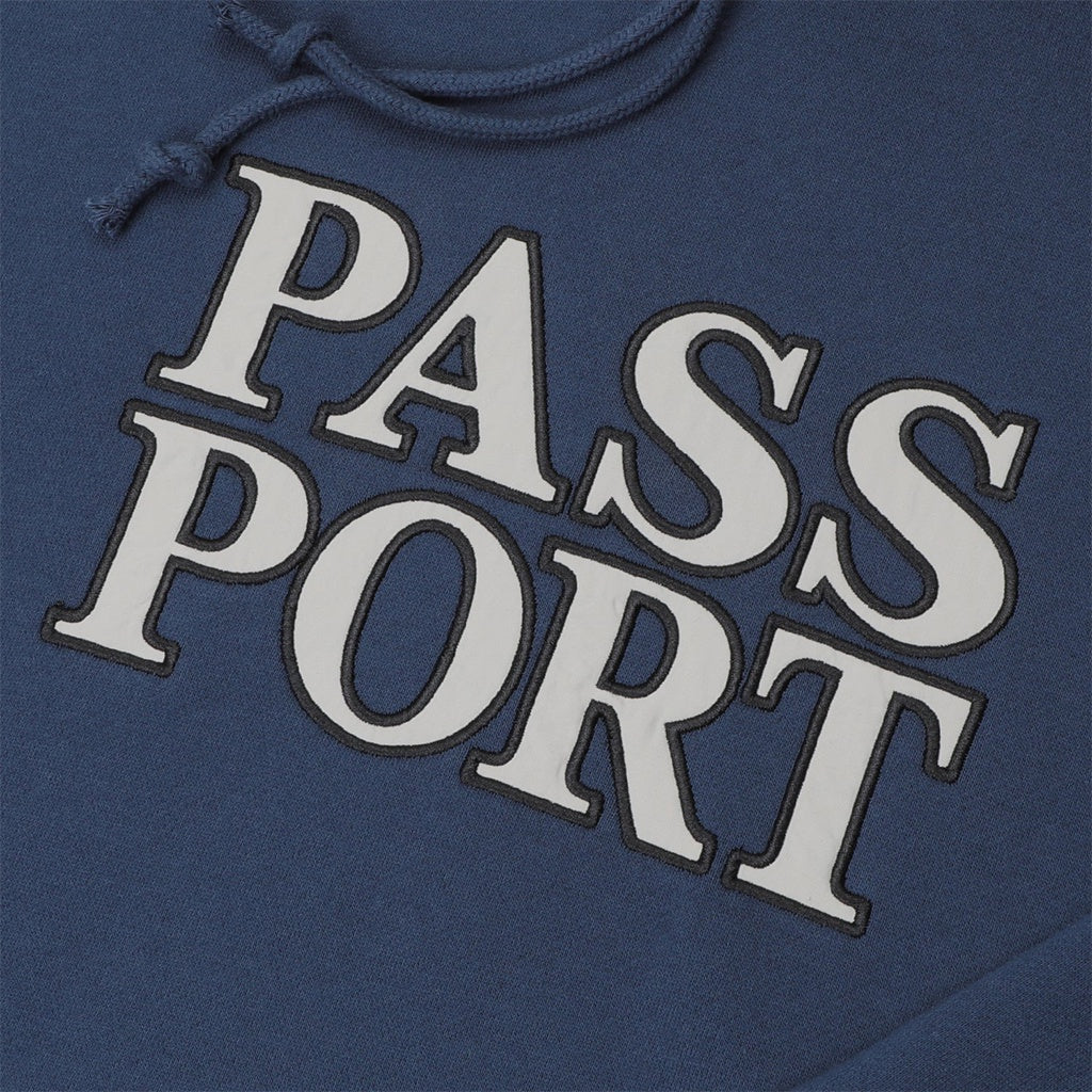 Pass~Port | Official Stacked Applique Hood. Navy