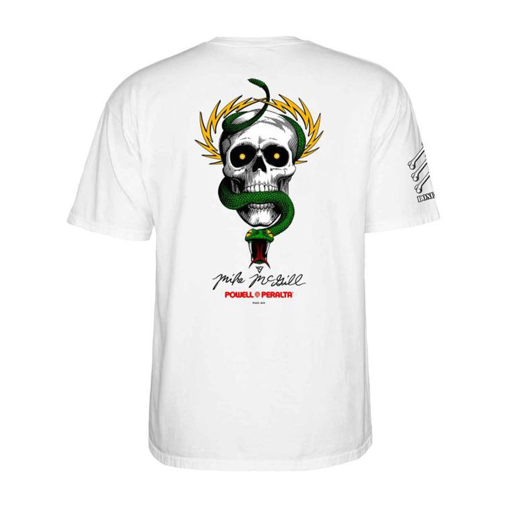 Powell Peralta x Bones Brigade | Mike McGill Skull and Snake BB Series 17 Short Sleeve Tee. White