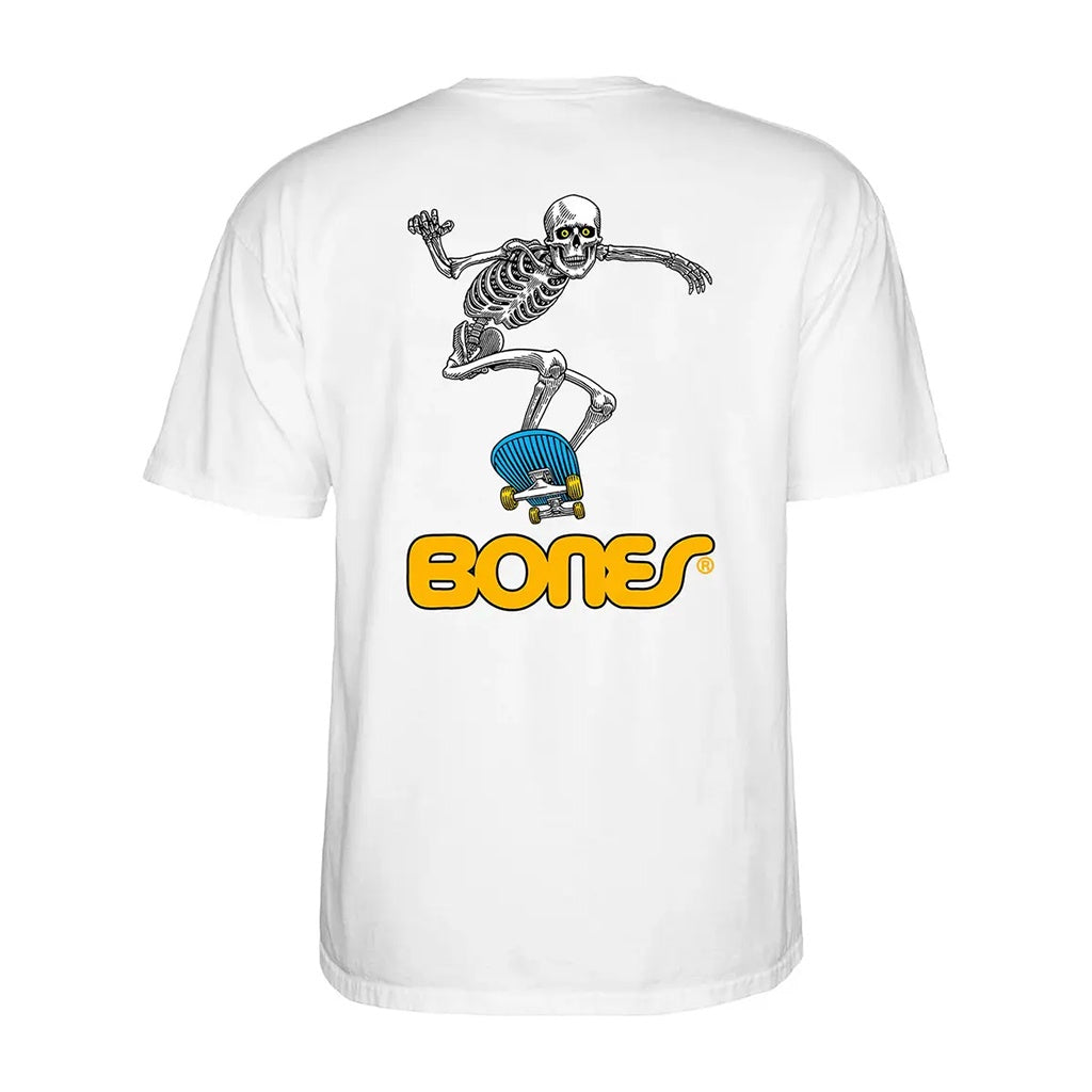 Powell Peralta x Bones | Skateboarding Skeleton 2 Short Sleeve Tee. White