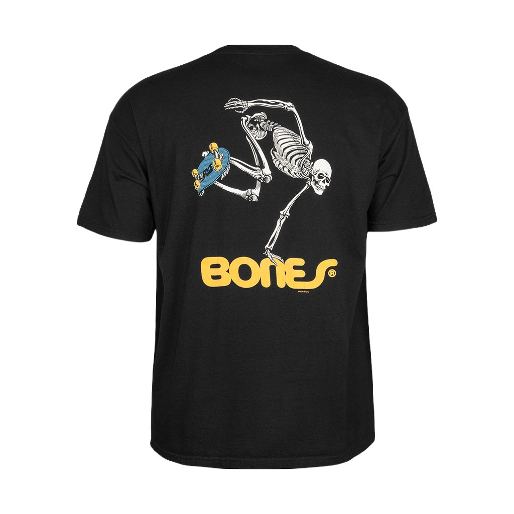 Powell Peralta x Bones | Skateboarding Skeleton Short Sleeve Tee. Black