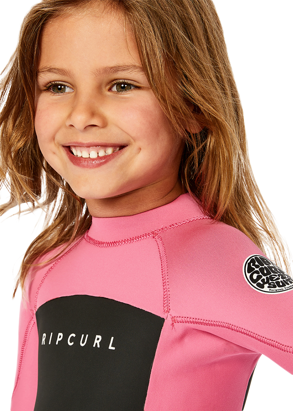 RIP CURL | GROMS OMEGA 3/2 BACK ZIP STEAMER. PINK