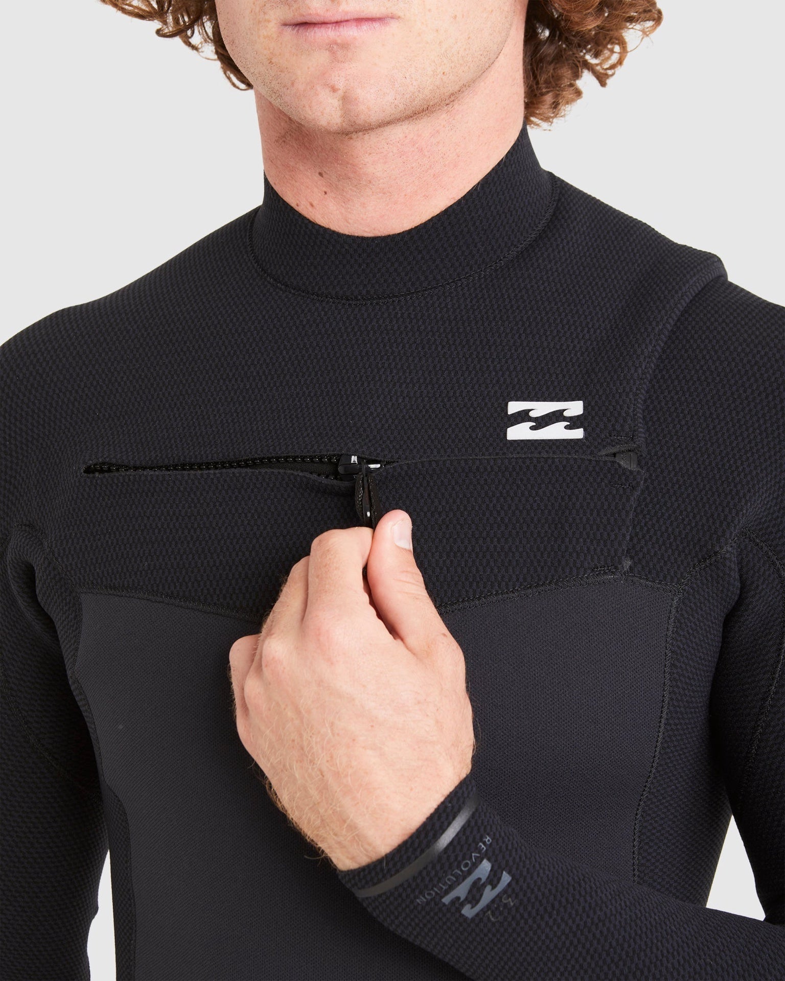 Billabong | Revolution 3/2 Chest Zip Long Sleeve Steamer Full Suit Wetsuit. Black
