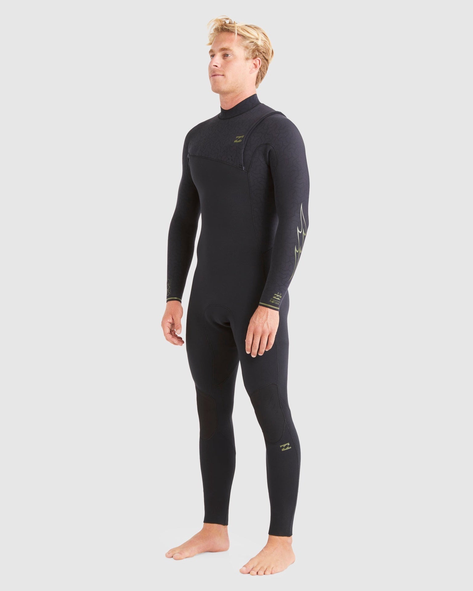 Billabong | Revolution Natural 3/2mm Zipperless Steamer Full Suit Wetsuit. Black