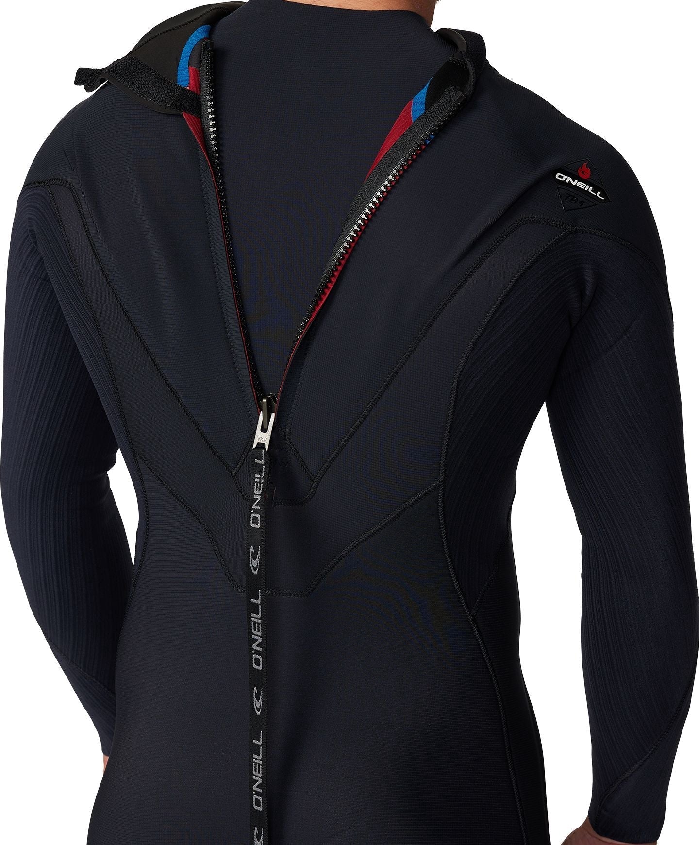 O'Neill | HyperFire 3/2mm Back Zip Long Sleeve Steamer Full Suit Wetsuit. Black / Black / Black