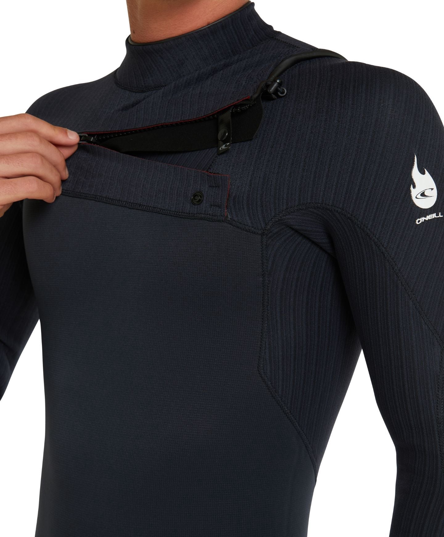 O'Neill | HyperFire 3/2mm Chest Zip Long Sleeve Steamer Wetsuit. Black / Black / Black