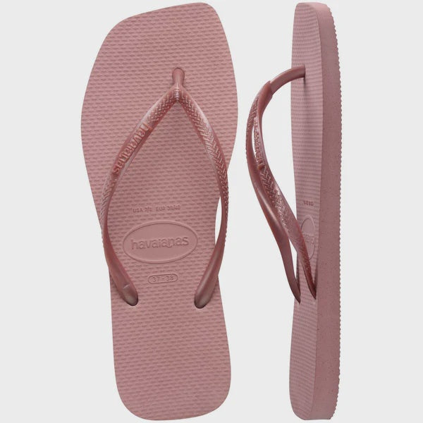 Havaianas | Slim Square Toe Thongs. Purple Clay