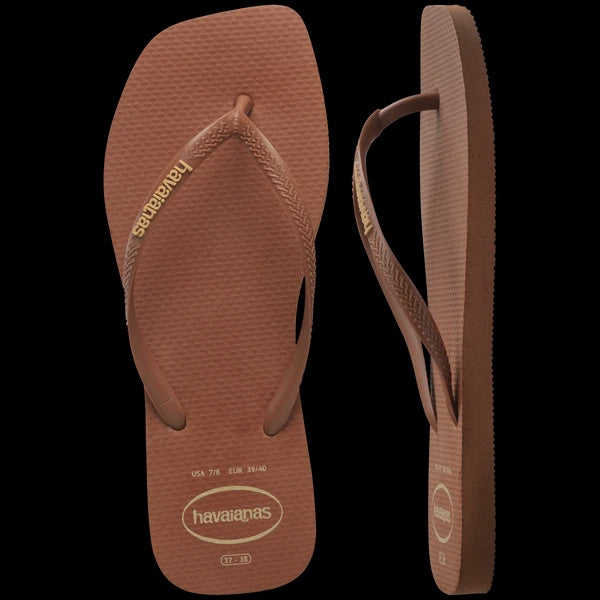 Havaianas | Slim Square Toe Thongs. Rust