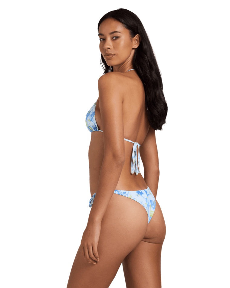 Billabong | Ladies Island Calling Tie Side Maya Pant High Rise Bikini Bottoms. Cool Blue