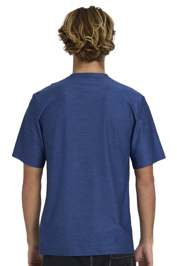 Billabong | Shoreline Loose Fit Short Sleeve 50+ UPF Rashguard. Denim Heather