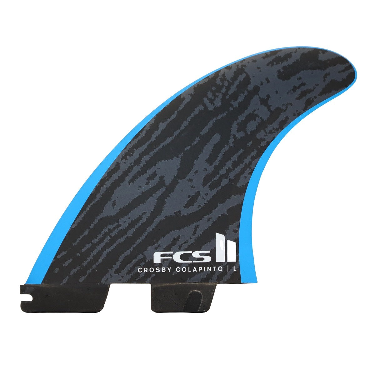 FCS2 x Crosby Colapinto | CC Athlete Series Accelerator PC Medium Tri Fin Set. Black/Blue