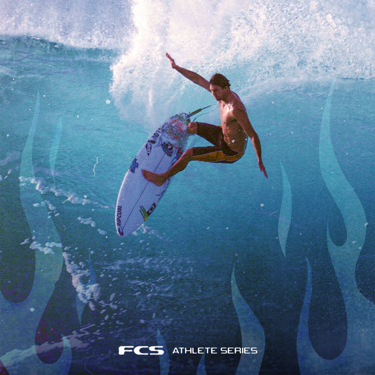 FCS2 x Crosby Colapinto | CC Athlete Series Accelerator PC Medium Tri Fin Set. Black/Blue